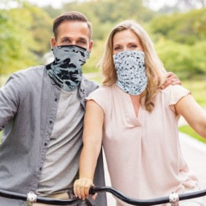 Balaclavas UV Face Mask- Bandana Neck Gaiter Balaclava Summer Cooling Breathable for Cycling Fishing Outdoors - Black+grey - ...