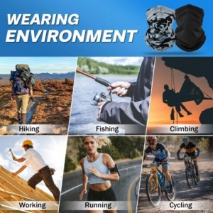 Balaclavas UV Face Mask- Bandana Neck Gaiter Balaclava Summer Cooling Breathable for Cycling Fishing Outdoors - Black+grey - ...