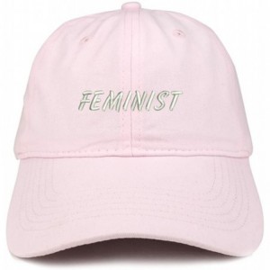 Baseball Caps Feminist Embroidered Brushed Cotton Adjustable Cap - Light Pink - CT18CSG37IM $16.12