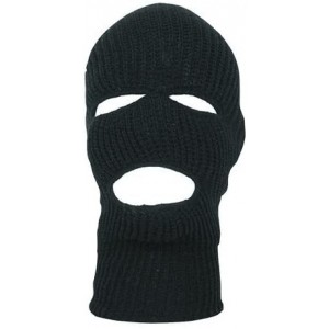 Balaclavas Products Acrylic Three Hole Face Mask - Black - C01165RQRPL $10.47