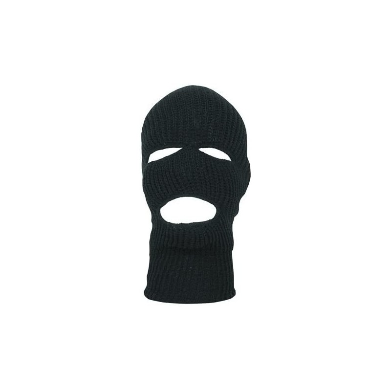 Balaclavas Products Acrylic Three Hole Face Mask - Black - C01165RQRPL $10.47