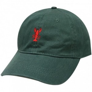 Baseball Caps Lopster Cotton Baseball Dad Cap - Hunter Green - CT17YSKRH5A $12.13