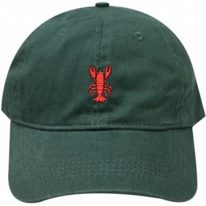 Baseball Caps Lopster Cotton Baseball Dad Cap - Hunter Green - CT17YSKRH5A $12.13