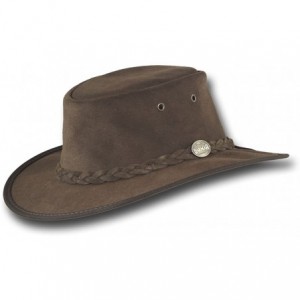 Sun Hats Foldaway Cattle Suede Leather Hat - Item 1061 - Brown - CG12EZKHDMF $108.21