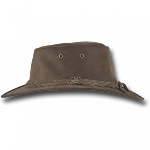 Sun Hats Foldaway Cattle Suede Leather Hat - Item 1061 - Brown - CG12EZKHDMF $42.23