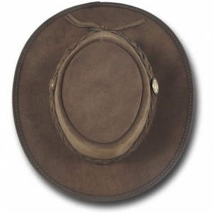 Sun Hats Foldaway Cattle Suede Leather Hat - Item 1061 - Brown - CG12EZKHDMF $42.23