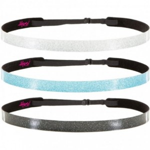 Headbands Adjustable NO SLIP Smooth Glitter Hairband Headbands for Women & Girls Multi Packs - Skinny Black/Teal/Silver 3pk -...