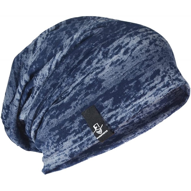 Skullies & Beanies Mens Thin Slouchy Beanie Retro Summer Cool Skull Cap Baggy Oversized Knit Hats - B081-blue - C6182Q5IIL4 $...