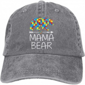 Baseball Caps Unisex Adjustable Denim Jeans Baseball Caps Funny Mama Bear Autism Awareness Dad Hat - Gray - C218O9O9QLQ $13.46