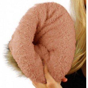 Skullies & Beanies Winter Sherpa Fleeced Lined Chunky Knit Stretch Pom Pom Beanie Hat Cap - Solid Indi Pink - C118K2Y4HSD $10.86