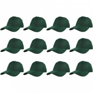 Baseball Caps Plain Blank Baseball Caps Adjustable Back Strap Wholesale LOT 12 PC'S - Hunter Green - CQ17Y25W2N5 $44.95