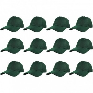 Baseball Caps Plain Blank Baseball Caps Adjustable Back Strap Wholesale LOT 12 PC'S - Hunter Green - CQ17Y25W2N5 $27.88