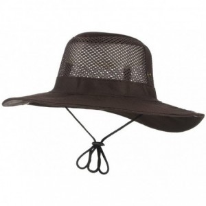 Sun Hats Men's Wide Brim Summer Breathable Hat Outdoor Boonie Sun Hat - Coffee - C2184UX6Q9X $7.05