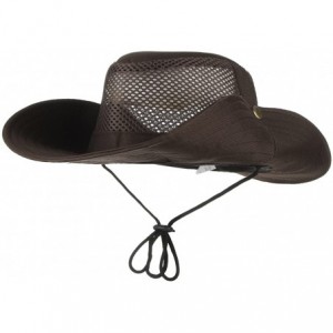 Sun Hats Men's Wide Brim Summer Breathable Hat Outdoor Boonie Sun Hat - Coffee - C2184UX6Q9X $7.05