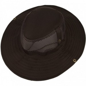 Sun Hats Men's Wide Brim Summer Breathable Hat Outdoor Boonie Sun Hat - Coffee - C2184UX6Q9X $17.63