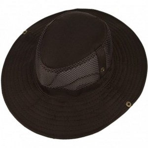 Sun Hats Men's Wide Brim Summer Breathable Hat Outdoor Boonie Sun Hat - Coffee - C2184UX6Q9X $7.05