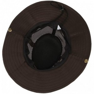 Sun Hats Men's Wide Brim Summer Breathable Hat Outdoor Boonie Sun Hat - Coffee - C2184UX6Q9X $7.05