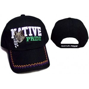 Baseball Caps Wolf & Feathers Native Pride Embroidered Baseball Caps (CapNp510 Z) Black - C3129DWAYXT $11.94