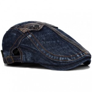 Newsboy Caps Unisex Denim Flat Ivy Gatsby Newsboy Hat Cap - J-deep Blue - C712LY090HZ $10.83