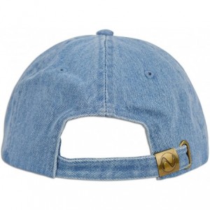 Baseball Caps Mask Embroidered Hat Baseball Cap Horror Jason Dad hat - Lt. Blue Denim - CL187CX2CIQ $15.04