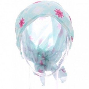 Skullies & Beanies Women Chemo Headscarf Pre Tied Hair Cover for Cancer - Turquoise Pink Flowers - CT198KQ6U8L $22.25