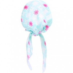 Skullies & Beanies Women Chemo Headscarf Pre Tied Hair Cover for Cancer - Turquoise Pink Flowers - CT198KQ6U8L $8.96