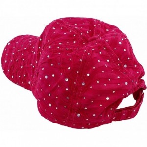 Baseball Caps Glitzy Game Sequin Trim Baseball Cap for Ladies - Fuchsia - C4183AUATCG $16.01