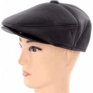 Newsboy Caps Flat Cabbie Men's Classic Newsboy Flat Cap Hat with Ear Flaps - Black - CF127A78TVD $10.73