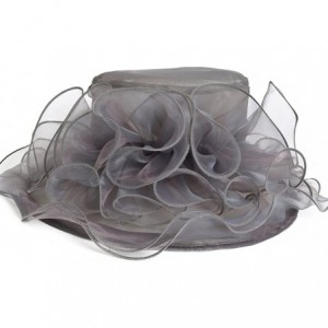 Sun Hats Fascinators Kentucky Derby Church Dress Large Floral Party Hat - Grey - C512E8HF6SD $23.22