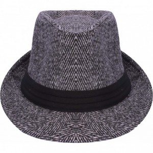 Fedoras Men's Women's Manhattan Structured Gangster Trilby Wool Fedora Hat Classic Timeless Light Weight - 0174 Grey - C618Z4...