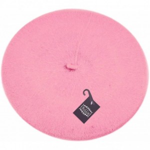 Berets Solid Color French Wool Beret - Pink - CB12J4T2DOP $10.63