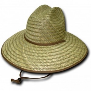 Cowboy Hats 528-Natural Mat Straw Lifeguard Hat44 Natural - C61199QBKRF $45.01