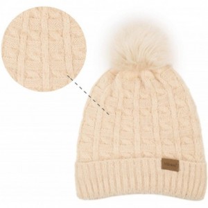 Skullies & Beanies Womens Slouchy Chenille Detachable - Beige-b - CF18WXGTRC2 $8.92