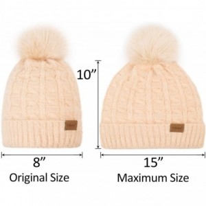 Skullies & Beanies Womens Slouchy Chenille Detachable - Beige-b - CF18WXGTRC2 $8.92