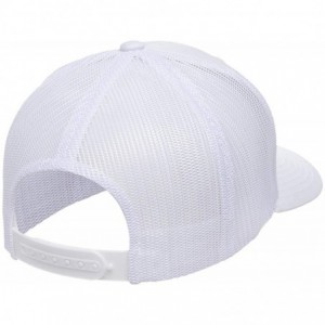 Baseball Caps Yupoong Retro Trucker Snapback Cap - Mesh Back- Adjustable Ballcap w/Hat Liner - White - C118H2LONEK $16.78