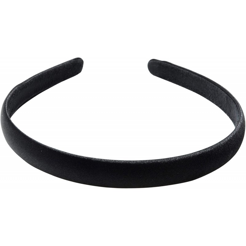 Headbands "London" Satin Headband - Black - C012OD48H7G $11.54