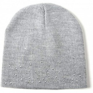 Skullies & Beanies Knitted Beanie Hat Women Rhinestones Warm Winter Wool Knit Ski Slouchy Caps (F) - C818HXMIDZR $10.45