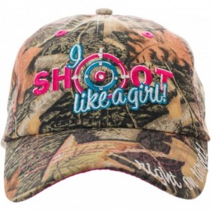 Baseball Caps I Shoot Like A Girl! Embroidered Baseball Cap in Camo - CX182SOGIKT $13.65