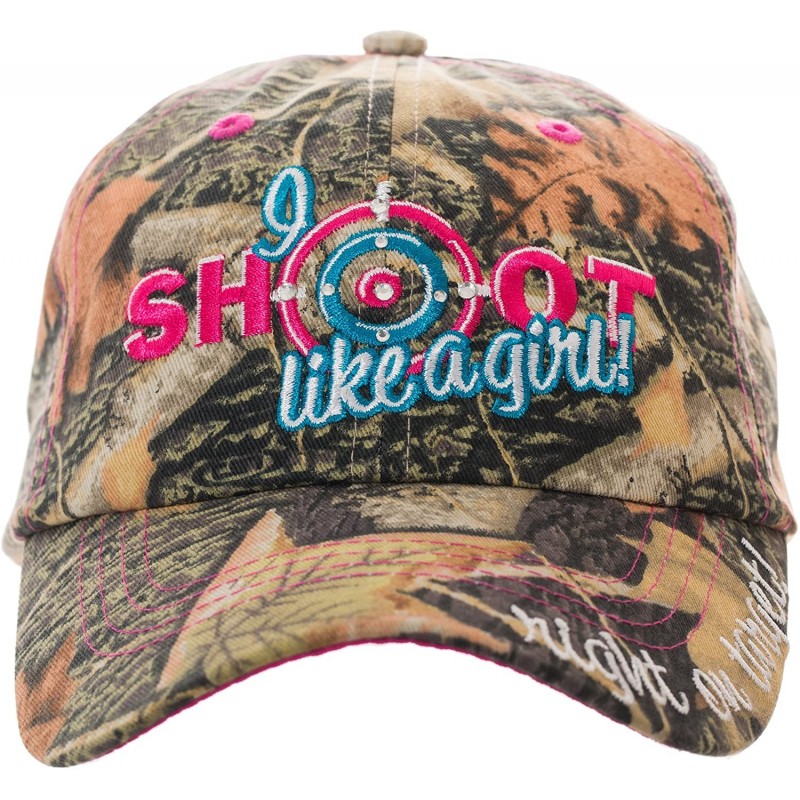 Baseball Caps I Shoot Like A Girl! Embroidered Baseball Cap in Camo - CX182SOGIKT $13.65