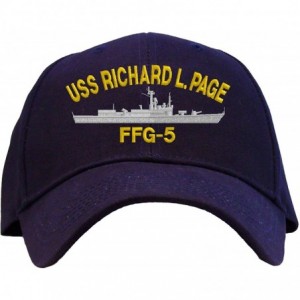Baseball Caps USS Richard L. Page FFG-5 Embroidered Pro Sport Baseball Cap - A Navy - C3185US29R8 $15.12