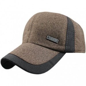 Skullies & Beanies Mens Winter Warm Fleece Lined Outdoor Sports Baseball Caps Hats with Earflaps - Brown - CV12O1PT78N $17.39