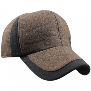 Skullies & Beanies Mens Winter Warm Fleece Lined Outdoor Sports Baseball Caps Hats with Earflaps - Brown - CV12O1PT78N $8.81