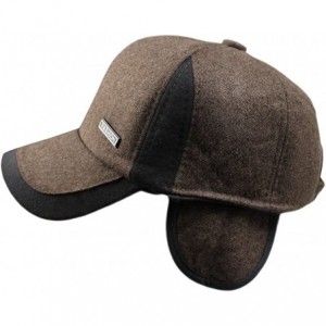 Skullies & Beanies Mens Winter Warm Fleece Lined Outdoor Sports Baseball Caps Hats with Earflaps - Brown - CV12O1PT78N $8.81