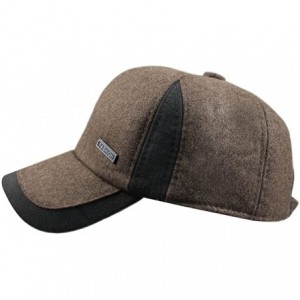 Skullies & Beanies Mens Winter Warm Fleece Lined Outdoor Sports Baseball Caps Hats with Earflaps - Brown - CV12O1PT78N $8.81