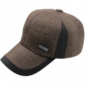 Skullies & Beanies Mens Winter Warm Fleece Lined Outdoor Sports Baseball Caps Hats with Earflaps - Brown - CV12O1PT78N $8.81