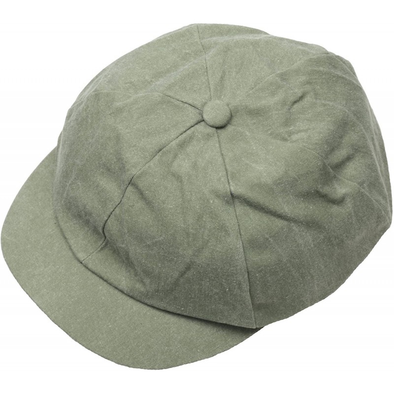 Baseball Caps New Wrinkles 6 Panel Basic Newsboy Cap Cabbie Flat Golf Gatsby Driving Hat - Green - CZ126PO5BCD $14.59