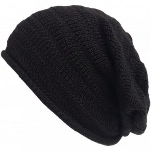 Skullies & Beanies Mens Summer Sports Knit Beanie - Womens Slouchy Sweat Absorbing Hat - Black - CD11DZCRZB9 $26.86