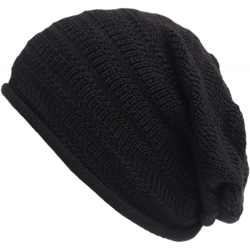 Skullies & Beanies Mens Summer Sports Knit Beanie - Womens Slouchy Sweat Absorbing Hat - Black - CD11DZCRZB9 $26.86