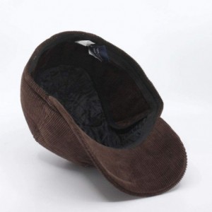 Baseball Caps Solid Corduroy Low Profile Adjustalble Baseball Cap - Brown W/Warmer Flap - CI188ARQG9G $16.54