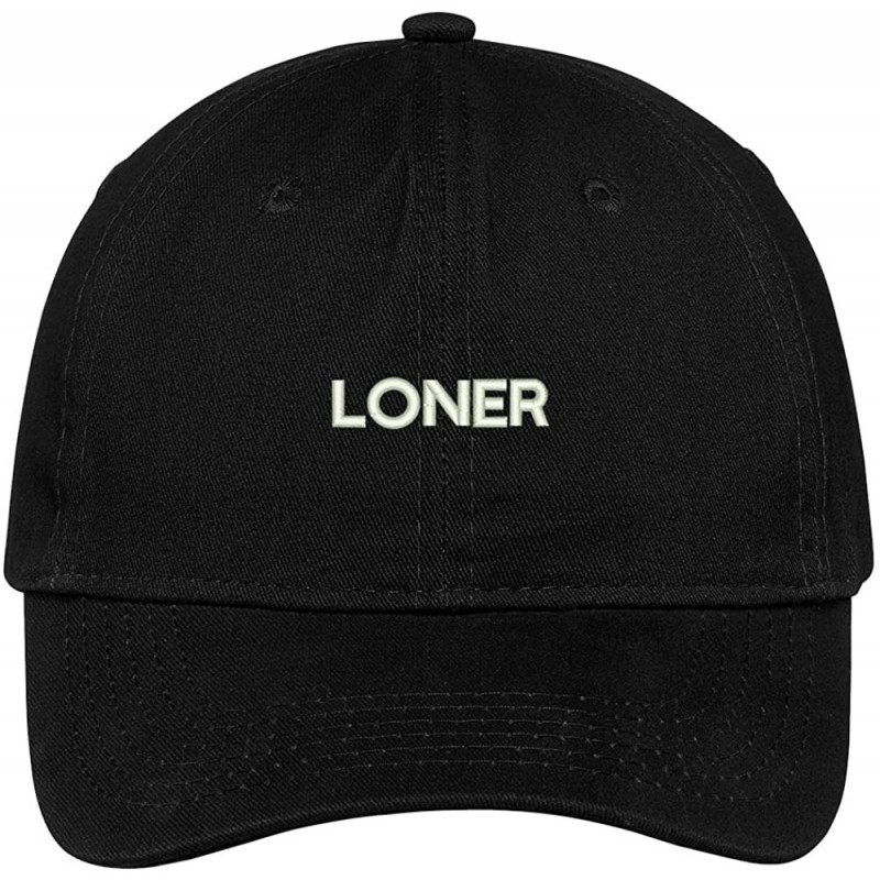 Baseball Caps Loner Embroidered Soft Low Profile Adjustable Cotton Cap - Black - CC12NYM1ST2 $15.68